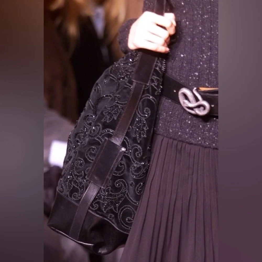 Ralph Lauren Collection Fall 2001 Sculptural Snake Buckle Black Calf Belt